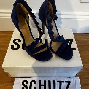 Fabulous Schultz High Heel Aimme Heels Blue Navy Suede